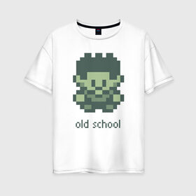 Женская футболка хлопок Oversize с принтом Old school в Белгороде, 100% хлопок | свободный крой, круглый ворот, спущенный рукав, длина до линии бедер
 | gameboy | игра | персонаж | пиксель | рпг