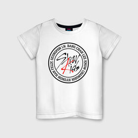 Детская футболка хлопок с принтом STRAY KIDS в Белгороде, 100% хлопок | круглый вырез горловины, полуприлегающий силуэт, длина до линии бедер | bang chan | changbin | felix | han | hyunjin | i.n. | k pop | lee know | seungmin | skz | stray kids | идолы | к поп