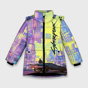 Зимняя куртка для девочек 3D с принтом Cyberpunk 2077 в Белгороде, ткань верха — 100% полиэстер; подклад — 100% полиэстер, утеплитель — 100% полиэстер. | длина ниже бедра, удлиненная спинка, воротник стойка и отстегивающийся капюшон. Есть боковые карманы с листочкой на кнопках, утяжки по низу изделия и внутренний карман на молнии. 

Предусмотрены светоотражающий принт на спинке, радужный светоотражающий элемент на пуллере молнии и на резинке для утяжки. | cd project red | cyberpunk 2077 | keanu reeves | samurai | игра | киану ривз | киберпанк 2077 | самураи