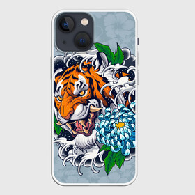 Чехол для iPhone 13 mini с принтом Грозный Тигр в цветах (голова) в Белгороде,  |  | himiko | my hero academia | toga | моя геройская академия | химико тога