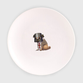 Тарелка с принтом Сэр мопс в Белгороде, фарфор | диаметр - 210 мм
диаметр для нанесения принта - 120 мм | крестоносец | мопс | пёс | собака | тамплиер