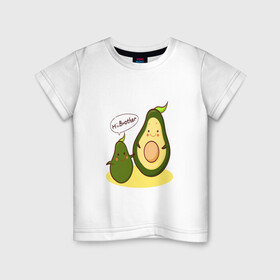 Детская футболка хлопок с принтом Авокадо в Белгороде, 100% хлопок | круглый вырез горловины, полуприлегающий силуэт, длина до линии бедер | авокадо | веган | еда блогеров | мемы | минимализм | прикольные картинки | прикольные надписи | растение | смешное авокадо | фрукт