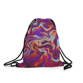 Рюкзак-мешок 3D с принтом colorful waves в Белгороде, 100% полиэстер | плотность ткани — 200 г/м2, размер — 35 х 45 см; лямки — толстые шнурки, застежка на шнуровке, без карманов и подкладки | abstract | colors | paint | pattern | violet | waves | абстракция | волны | краска | цветной