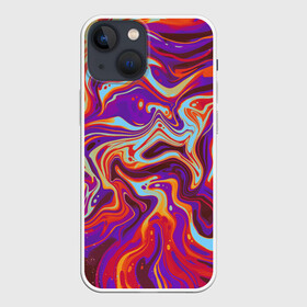 Чехол для iPhone 13 mini с принтом colorful waves в Белгороде,  |  | abstract | colors | paint | pattern | violet | waves | абстракция | волны | краска | цветной