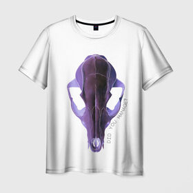 Мужская футболка 3D с принтом The Skull в Белгороде, 100% полиэфир | прямой крой, круглый вырез горловины, длина до линии бедер | альтернатива | андеграунд | гот | готика | готический стиль | готы | фиолетовый череп | череп | череп животного