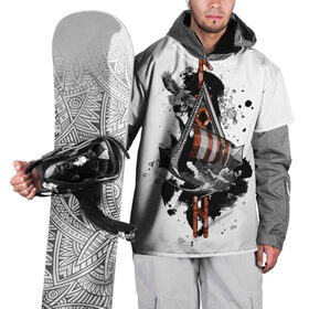 Накидка на куртку 3D с принтом Assassins Creed Valhalla Тату в Белгороде, 100% полиэстер |  | Тематика изображения на принте: ассасинс крид | викинги | графика | драккар | корабль | орел | руны | тату