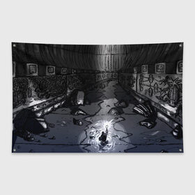 Флаг-баннер с принтом Lovecraft Лавкрафт в Белгороде, 100% полиэстер | размер 67 х 109 см, плотность ткани — 95 г/м2; по краям флага есть четыре люверса для крепления | lovecraft | говард филлипс лавкрафт | ктулху | лавкрафт | филлипс лавкрафт