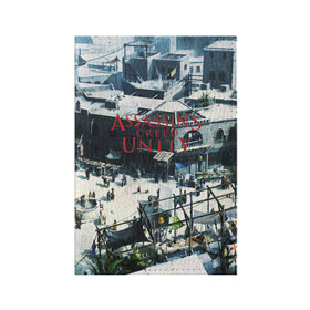 Обложка для паспорта матовая кожа с принтом Assassin’s Creed Unity в Белгороде, натуральная матовая кожа | размер 19,3 х 13,7 см; прозрачные пластиковые крепления | Тематика изображения на принте: black flag | brotherhood | chronicles | creed | game | origins | revelations | rogue | syndicate | unity | valhalla | альтаир | ассасин | игры | кинжал | пираты