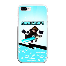 Чехол для iPhone 7Plus/8 Plus матовый с принтом Minecraft в Белгороде, Силикон | Область печати: задняя сторона чехла, без боковых панелей | minecraft | алекс | белый | блоки | ведьма | взрывчатка | визера | волк | гаст | добывать | дракон | зеленый куб | зомби | игра | крафт | крипер | кубики | лошадка | майн | майнкрафт | манкрафт | овечка | оцелот