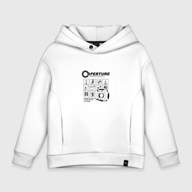 Детское худи Oversize хлопок с принтом Aperture Laboratories в Белгороде, френч-терри — 70% хлопок, 30% полиэстер. Мягкий теплый начес внутри —100% хлопок | боковые карманы, эластичные манжеты и нижняя кромка, капюшон на магнитной кнопке | aperture laboratories | game | portal | valve | апертур сайнс | гладос | игра | наука | портал