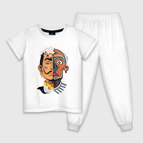Детская пижама хлопок с принтом Dal? vs Picasso в Белгороде, 100% хлопок |  брюки и футболка прямого кроя, без карманов, на брюках мягкая резинка на поясе и по низу штанин
 | график | живописец | испания | сюрреализм | творчество