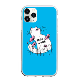 Чехол для iPhone 11 Pro Max матовый с принтом Загадай желание - Кот в Белгороде, Силикон |  | art | cat | картинка | кот | котик | коты | кошка | цветы