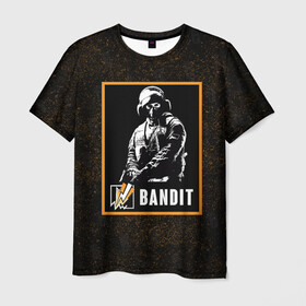 Мужская футболка 3D с принтом Bandit в Белгороде, 100% полиэфир | прямой крой, круглый вырез горловины, длина до линии бедер | bandit | r6s | rainbow six siege | бандит | оперативник | персонаж