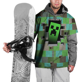 Накидка на куртку 3D с принтом Minecraft в Белгороде, 100% полиэстер |  | Тематика изображения на принте: minecraft | видеоигры | зеленый человечек | майнкрафт | пикселы