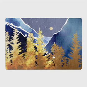 Магнитный плакат 3Х2 с принтом Золотой лес в Белгороде, Полимерный материал с магнитным слоем | 6 деталей размером 9*9 см | горы | елки | золотой | лес | луна | природа | путешественникам | путешествие