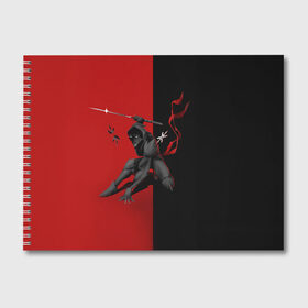 Альбом для рисования с принтом Samurai в Белгороде, 100% бумага
 | матовая бумага, плотность 200 мг. | Тематика изображения на принте: dark | боец | катана | ниндзя | самурай | тьма