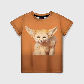 Детская футболка 3D с принтом Забавный лисенок в Белгороде, 100% гипоаллергенный полиэфир | прямой крой, круглый вырез горловины, длина до линии бедер, чуть спущенное плечо, ткань немного тянется | Тематика изображения на принте: fox | foxy | животное | звери | лиса | лисенок | лисичка | милая | рыжая | фокс