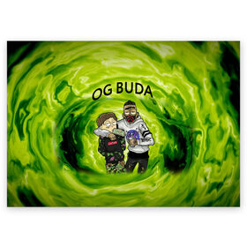 Поздравительная открытка с принтом Репер - OG Buda в Белгороде, 100% бумага | плотность бумаги 280 г/м2, матовая, на обратной стороне линовка и место для марки
 | lil melon | og buda | seemee. | оджи буда | репер | рэп исполнитель | федук
