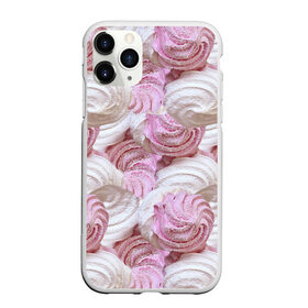 Чехол для iPhone 11 Pro матовый с принтом Зефир белый и розовый в Белгороде, Силикон |  | Тематика изображения на принте: валентинов день | влюбленные | зефир | любовь | пирожное | романтика | сладости
