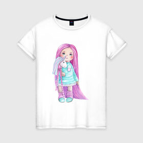 Женская футболка хлопок с принтом Маленькая девочка в Белгороде, 100% хлопок | прямой крой, круглый вырез горловины, длина до линии бедер, слегка спущенное плечо | 8 марта | dreams | всемирный женский день | цветы
