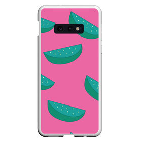 Чехол для Samsung S10E с принтом Арбузы на розовом в Белгороде, Силикон | Область печати: задняя сторона чехла, без боковых панелей | арбуз | зеленый | летний | паттерн | подарок | простой | розовыйй | тропический | узор | фрукт
