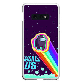 Чехол для Samsung S10E с принтом AMONG US neon rainbow в Белгороде, Силикон | Область печати: задняя сторона чехла, без боковых панелей | Тематика изображения на принте: детский | космос | неоновый | радуга | стильная | тренд | яркий