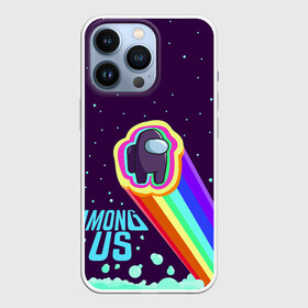 Чехол для iPhone 13 Pro с принтом AMONG US neon rainbow в Белгороде,  |  | Тематика изображения на принте: детский | космос | неоновый | радуга | стильная | тренд | яркий