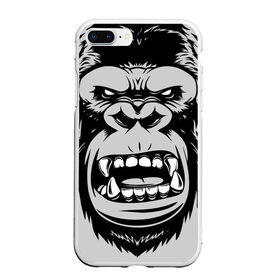 Чехол для iPhone 7Plus/8 Plus матовый с принтом animal crunch в Белгороде, Силикон | Область печати: задняя сторона чехла, без боковых панелей | angry | animal | power | горилла | животное | злой | спорт
