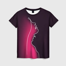Женская футболка 3D с принтом Love в Белгороде, 100% полиэфир ( синтетическое хлопкоподобное полотно) | прямой крой, круглый вырез горловины, длина до линии бедер | 14 февряля | amor | kiss | love | love you | my love | valentine | валентин | люблю | любовь | отношения | пара | поцелуй | я люблю