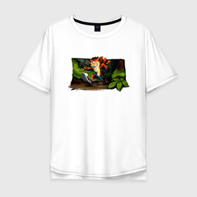 Мужская футболка хлопок Oversize с принтом Bandicoot в Белгороде, 100% хлопок | свободный крой, круглый ворот, “спинка” длиннее передней части | bandicoot | coco bandicoot | crash | крэш | крэш бандикут