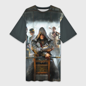 Платье-футболка 3D с принтом Assassin’s Creed Syndicate в Белгороде,  |  | black flag | brotherhood | chronicles | creed | game | origins | revelations | rogue | syndicate | unity | valhalla | альтаир | ассасин | игры | кинжал | пираты