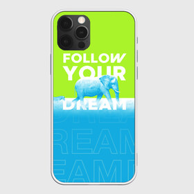 Чехол для iPhone 12 Pro Max с принтом Следуй за своей мечтой в Белгороде, Силикон |  | Тематика изображения на принте: animal | dream | elephant | zebra | животные | звери | зебра | мечта | следуй за своей мечтой | слон