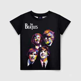 Детская футболка 3D с принтом The Beatles в Белгороде, 100% гипоаллергенный полиэфир | прямой крой, круглый вырез горловины, длина до линии бедер, чуть спущенное плечо, ткань немного тянется | the beatles | великобритания | джон леннон | классика | легенды | музыка | пол маккартни | рок | рок группа