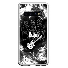 Чехол для Samsung Galaxy S10 с принтом The Beatles в Белгороде, Силикон | Область печати: задняя сторона чехла, без боковых панелей | beatles | music | retro | rock | битлз | гитара | джон леннон | джордж харрисон | дым | логотипы групп | музыка | песни | пол маккартини | ретро | ринго старр | рок группа | рокерские | старый рок | черно белый