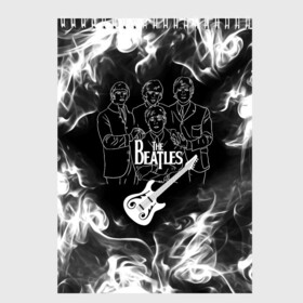 Скетчбук с принтом The Beatles в Белгороде, 100% бумага
 | 48 листов, плотность листов — 100 г/м2, плотность картонной обложки — 250 г/м2. Листы скреплены сверху удобной пружинной спиралью | beatles | music | retro | rock | битлз | гитара | джон леннон | джордж харрисон | дым | логотипы групп | музыка | песни | пол маккартини | ретро | ринго старр | рок группа | рокерские | старый рок | черно белый