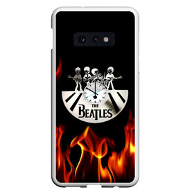 Чехол для Samsung S10E с принтом The Beatles в Белгороде, Силикон | Область печати: задняя сторона чехла, без боковых панелей | Тематика изображения на принте: fire | the beatles | the beatles lettering | the beatles print | world day of the beatles | всемирный день the beatles | группа the beatles | музыкальная группа the beatles | надпись the beatles | огонь | принт the beatles