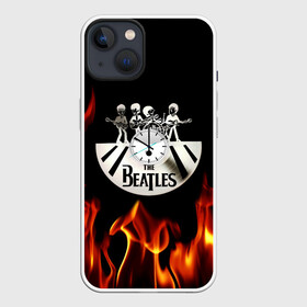 Чехол для iPhone 13 с принтом The Beatles в Белгороде,  |  | fire | the beatles | the beatles lettering | the beatles print | world day of the beatles | всемирный день the beatles | группа the beatles | музыкальная группа the beatles | надпись the beatles | огонь | принт the beatles