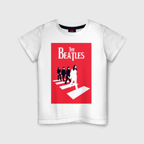 Детская футболка хлопок с принтом The Beatles в Белгороде, 100% хлопок | круглый вырез горловины, полуприлегающий силуэт, длина до линии бедер | the beatles | великобритания | джон леннон | классика | легенды | музыка | пол маккартни | рок | рок группа