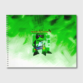 Альбом для рисования с принтом Minecraft в Белгороде, 100% бумага
 | матовая бумага, плотность 200 мг. | minecraft | алекс | белый | блоки | ведьма | взрывчатка | визера | волк | гаст | добывать | дракон | зеленый куб | зомби | игра | крафт | крипер | кубики | лошадка | майн | майнкрафт | манкрафт | овечка | оцелот