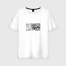 Женская футболка хлопок Oversize с принтом Evangelion в Белгороде, 100% хлопок | свободный крой, круглый ворот, спущенный рукав, длина до линии бедер
 | eva 01 | evangelion | аниме | ева 01 | евангелион | манга | робот