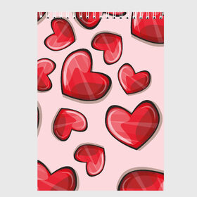 Скетчбук с принтом Узор Сердечки для влюбленных в Белгороде, 100% бумага
 | 48 листов, плотность листов — 100 г/м2, плотность картонной обложки — 250 г/м2. Листы скреплены сверху удобной пружинной спиралью | 14 февраля | влюбленным | день святого валентина | красные | любовь | парные | подарок | сердечки | узор