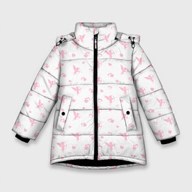 Зимняя куртка для девочек 3D с принтом Ангел Любви в Белгороде, ткань верха — 100% полиэстер; подклад — 100% полиэстер, утеплитель — 100% полиэстер. | длина ниже бедра, удлиненная спинка, воротник стойка и отстегивающийся капюшон. Есть боковые карманы с листочкой на кнопках, утяжки по низу изделия и внутренний карман на молнии. 

Предусмотрены светоотражающий принт на спинке, радужный светоотражающий элемент на пуллере молнии и на резинке для утяжки. | 14 февраля | love | valentines day | амур | валентинка | вторая половинка | день всех влюбленных | купидон | любовь | отношения | подарок любви | поцелуй | праздник любви | романтика | свидание | сердечки