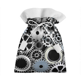 Подарочный 3D мешок с принтом ЧАСОВОЙ МЕХАНИЗМ в Белгороде, 100% полиэстер | Размер: 29*39 см | Тематика изображения на принте: clock | iron | stimpank | time | watch | времяя | железо | зубцы | колеса | механизм | сталь | стимпанк | часы | шестеренки
