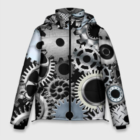 Мужская зимняя куртка 3D с принтом ЧАСОВОЙ МЕХАНИЗМ в Белгороде, верх — 100% полиэстер; подкладка — 100% полиэстер; утеплитель — 100% полиэстер | длина ниже бедра, свободный силуэт Оверсайз. Есть воротник-стойка, отстегивающийся капюшон и ветрозащитная планка. 

Боковые карманы с листочкой на кнопках и внутренний карман на молнии. | Тематика изображения на принте: clock | iron | stimpank | time | watch | времяя | железо | зубцы | колеса | механизм | сталь | стимпанк | часы | шестеренки