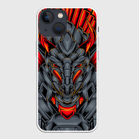 Чехол для iPhone 13 mini с принтом Механический дракон в Белгороде,  |  | cyber | dragon | mechanical | tegunvteg | арт | дракон | кибер | механический | монстр | робот