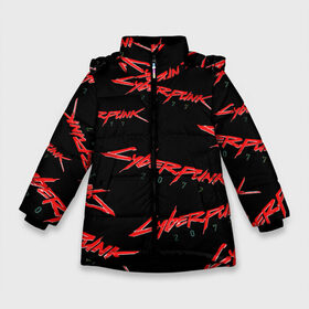 Зимняя куртка для девочек 3D с принтом Cyberpunk 2077 red в Белгороде, ткань верха — 100% полиэстер; подклад — 100% полиэстер, утеплитель — 100% полиэстер. | длина ниже бедра, удлиненная спинка, воротник стойка и отстегивающийся капюшон. Есть боковые карманы с листочкой на кнопках, утяжки по низу изделия и внутренний карман на молнии. 

Предусмотрены светоотражающий принт на спинке, радужный светоотражающий элемент на пуллере молнии и на резинке для утяжки. | 2077 | cyber punk 2077 | cyberpunk | cyberpunk2077art | red | samurai | киберпанк | красный 2077