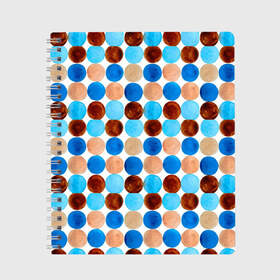 Тетрадь с принтом Dots pattern в Белгороде, 100% бумага | 48 листов, плотность листов — 60 г/м2, плотность картонной обложки — 250 г/м2. Листы скреплены сбоку удобной пружинной спиралью. Уголки страниц и обложки скругленные. Цвет линий — светло-серый
 | беж | геометрия | паттерн | синий | текстура | узор