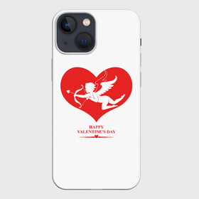 Чехол для iPhone 13 mini с принтом Happy Valentines Day в Белгороде,  |  | 14 февраля | love | valentines day | амур | валентинка | вторая половинка | день всех влюбленных | купидон | любовь | отношения | подарок любви | поцелуй | праздник любви | романтика | свидание | сердечки