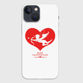 Чехол для iPhone 13 mini с принтом Happy Valentines Day в Белгороде,  |  | Тематика изображения на принте: 14 февраля | love | valentines day | амур | валентинка | вторая половинка | день всех влюбленных | купидон | любовь | отношения | подарок любви | поцелуй | праздник любви | романтика | свидание | сердечки