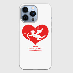 Чехол для iPhone 13 Pro с принтом Happy Valentines Day в Белгороде,  |  | Тематика изображения на принте: 14 февраля | love | valentines day | амур | валентинка | вторая половинка | день всех влюбленных | купидон | любовь | отношения | подарок любви | поцелуй | праздник любви | романтика | свидание | сердечки